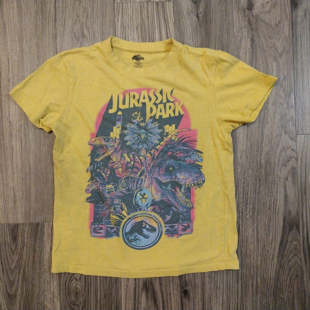 Jurassic Park Youth Medium Yellow T-Shirt